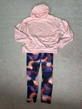 Fabletics - Peach hoodie in small with matching PowerHold leggings in small